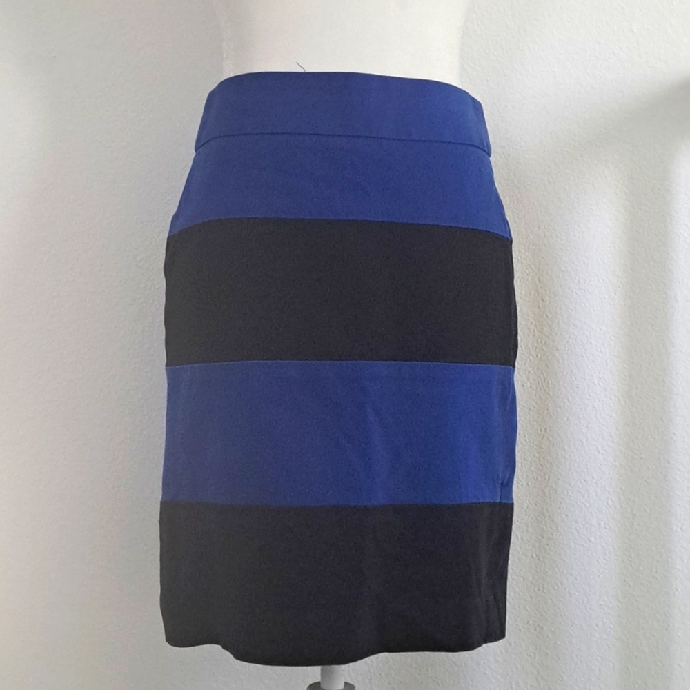 Banana Republic Classic Blue and Black Color Block Pencil Skirt Size 2